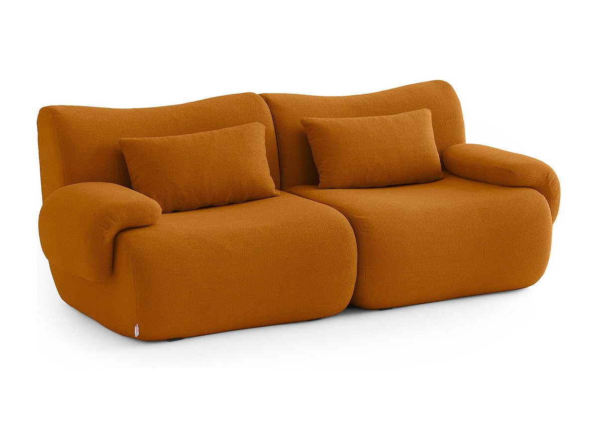 Canapé modulable 2 places marron tissu