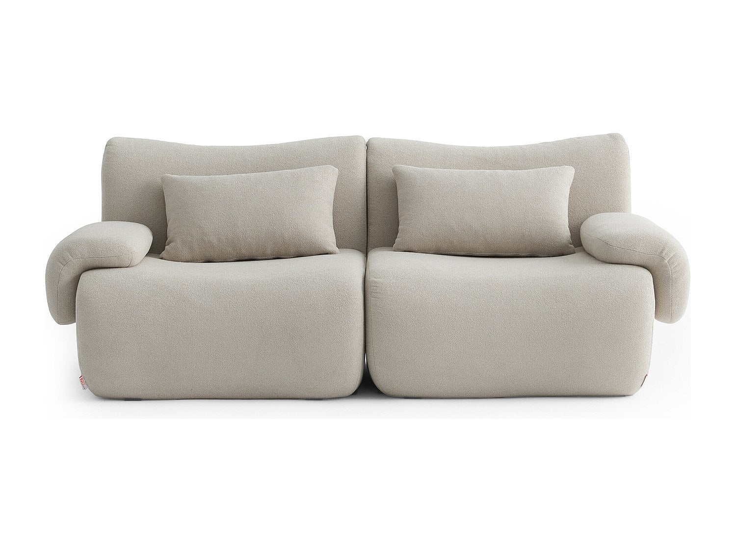 Canapé modulable 2 places beige tissu