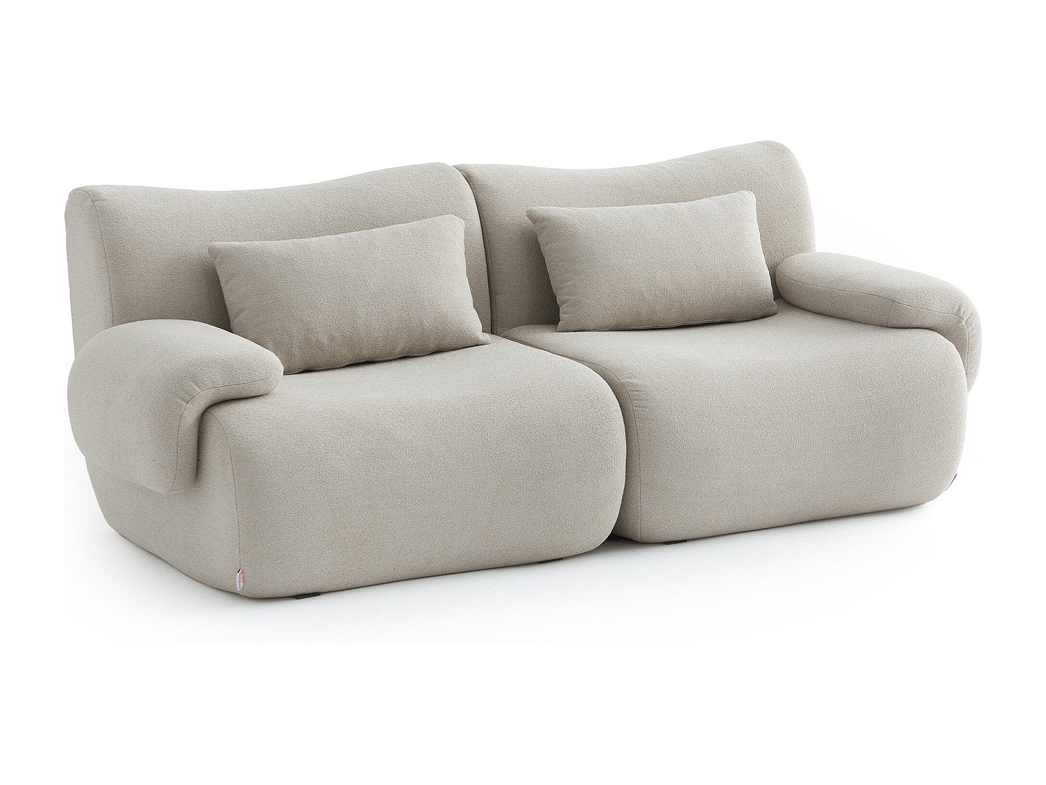 Canapé modulable 2 places beige tissu