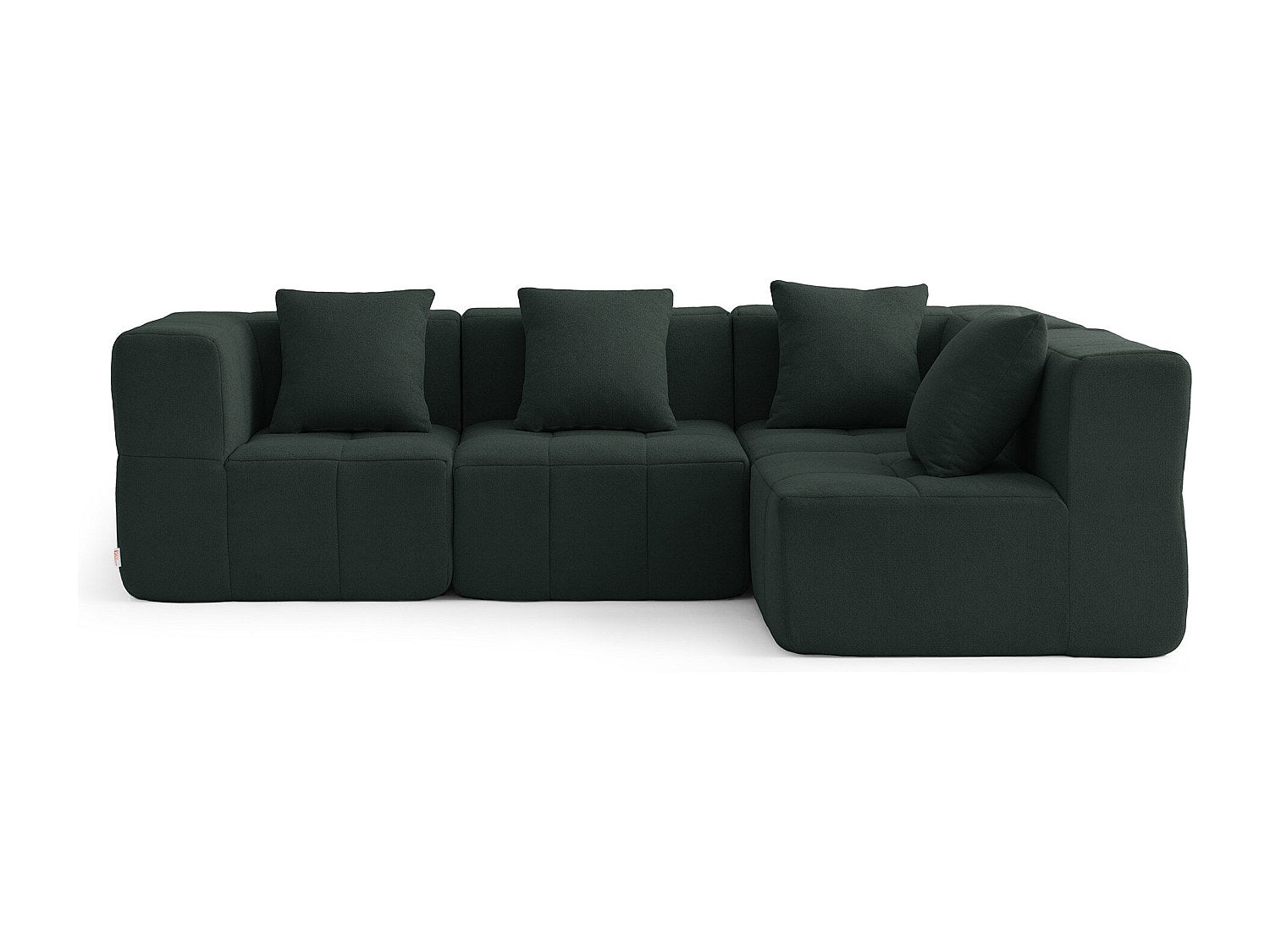 Canapé modulable 4 places vert tissu