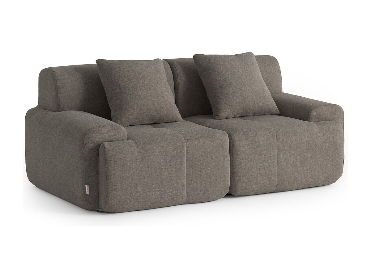 Canapé modulable 2 places marron tissu