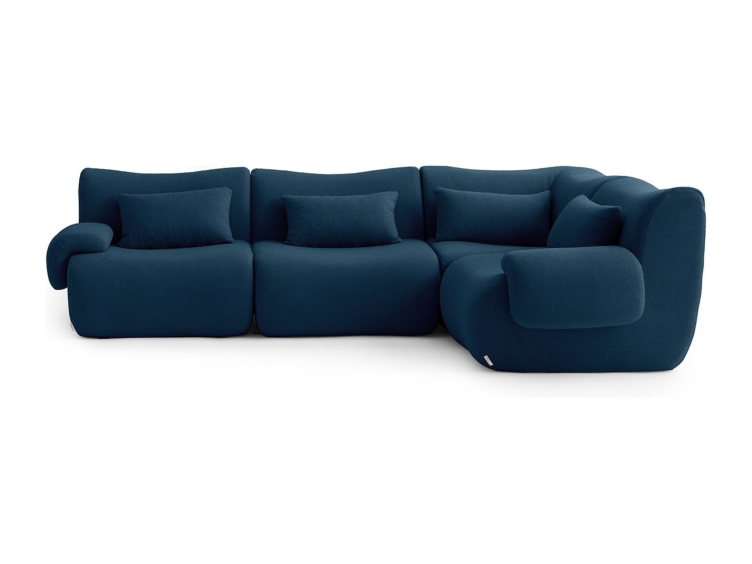 Canapé modulable 4 places bleu tissu