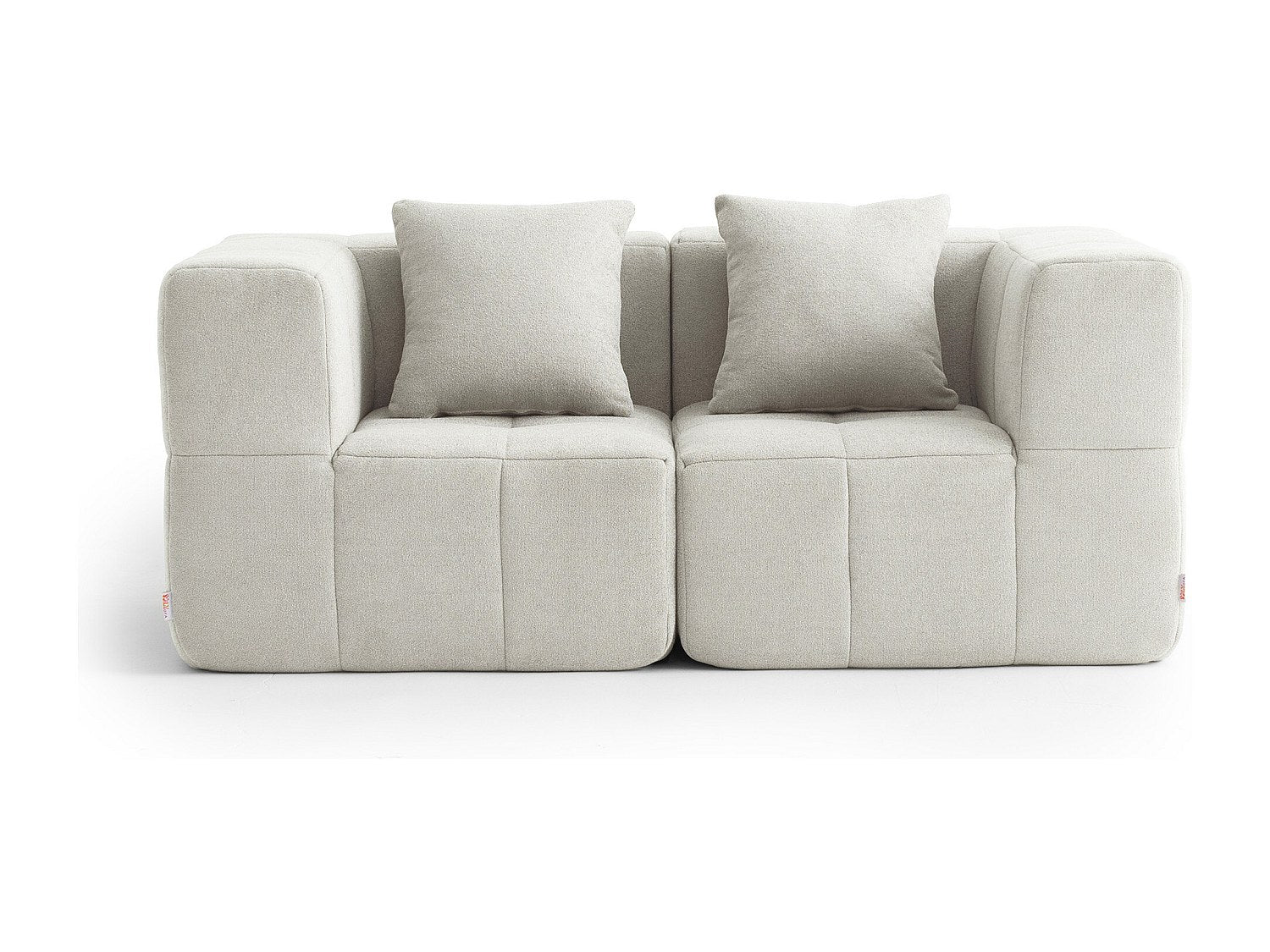 Canapé modulable 2 places beige tissu