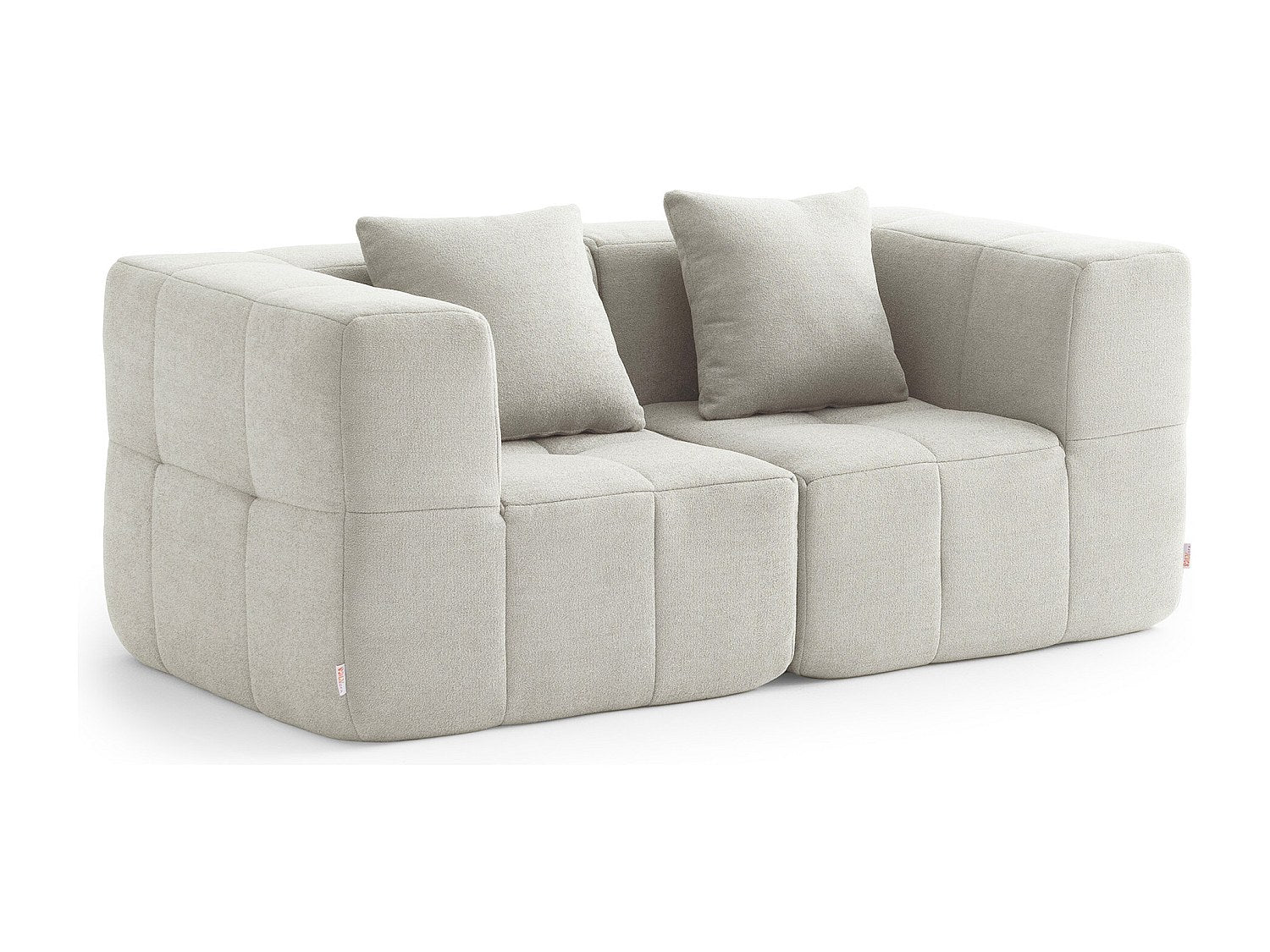 Canapé modulable 2 places beige tissu