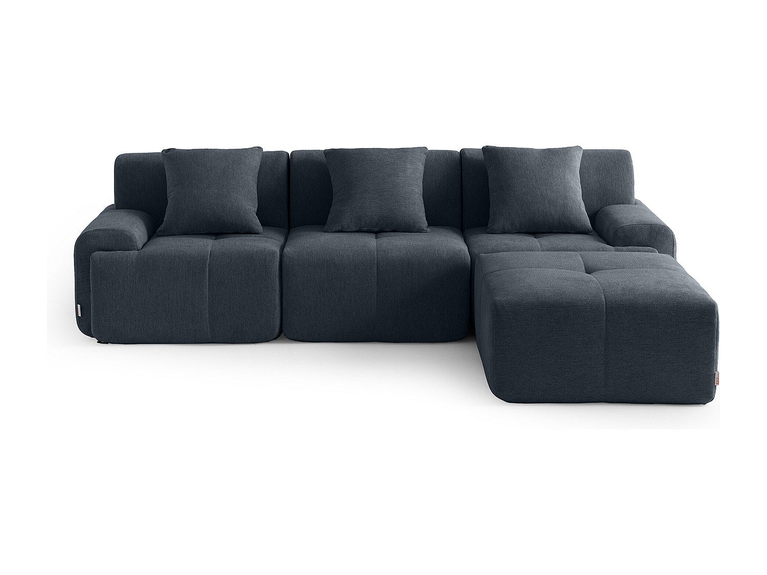 Méridienne pour canapé modulable 3 places bleu tissu