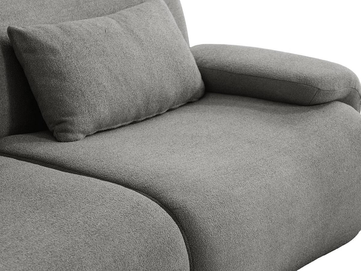 Méridienne pour canapé modulable 3 places gris tissu