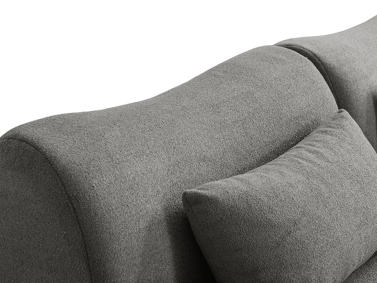 Méridienne pour canapé modulable 3 places gris tissu