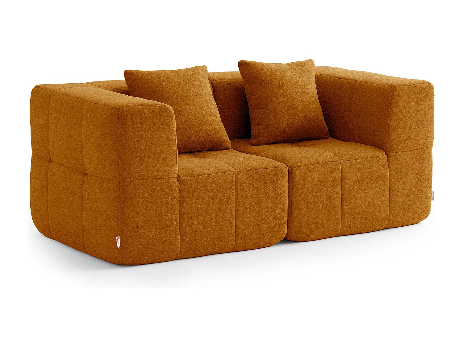 Canapé modulable 2 places marron tissu