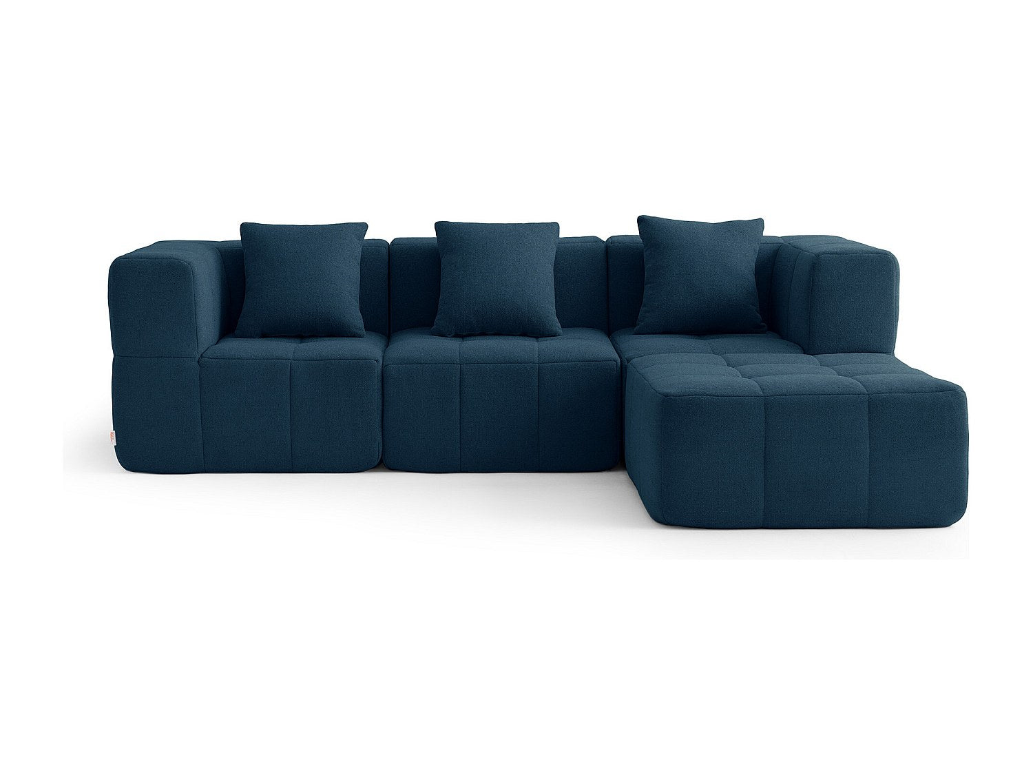 Méridienne pour canapé modulable 3 places bleu tissu
