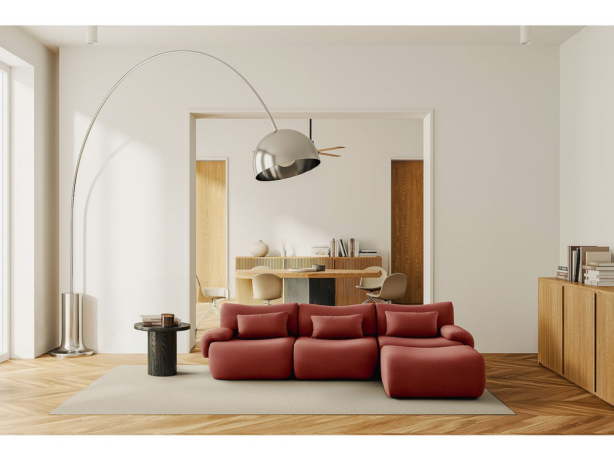 Méridienne pour canapé modulable 3 places orange tissu