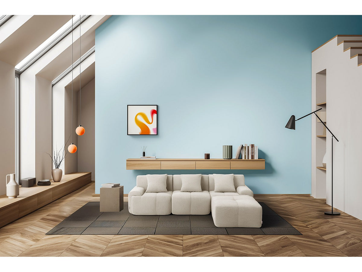 Méridienne pour canapé modulable 3 places beige tissu