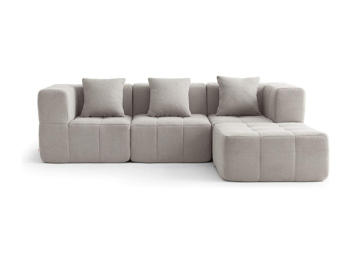 Méridienne pour canapé modulable 3 places beige tissu