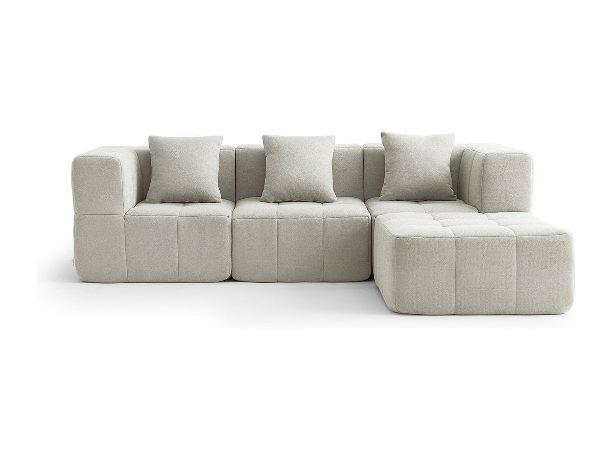 Méridienne pour canapé modulable 3 places beige tissu