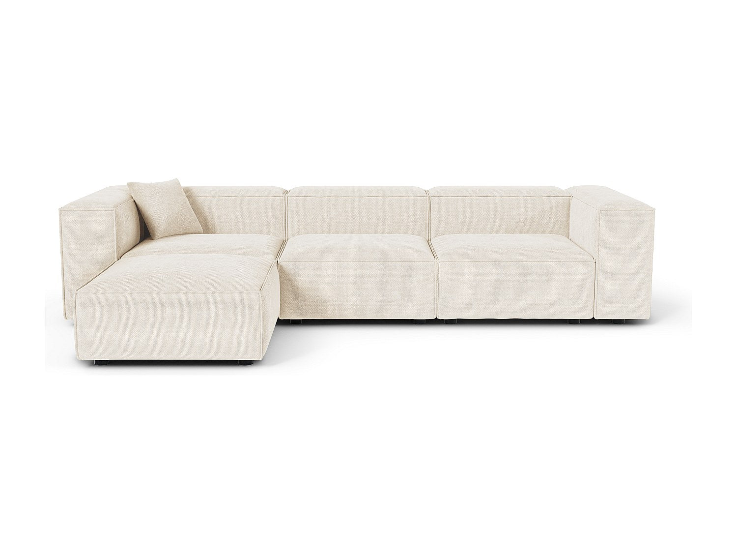 Angle pour canapé modulable 6 places beige velours