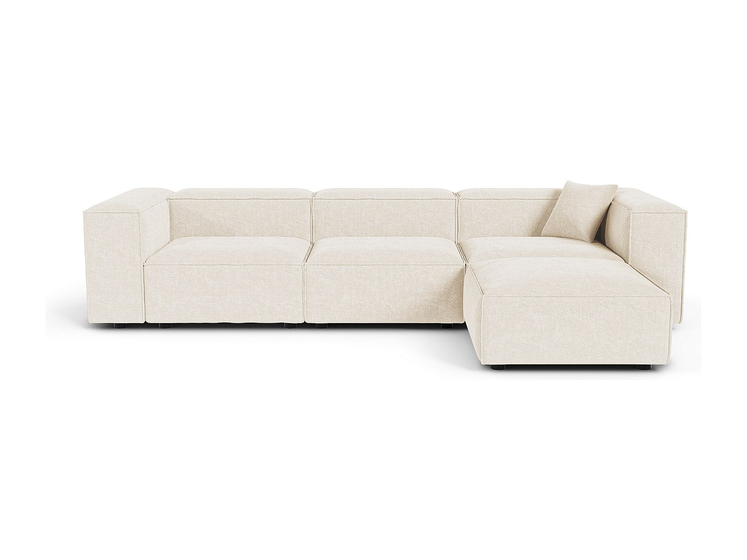 Angle pour canapé modulable 6 places beige velours