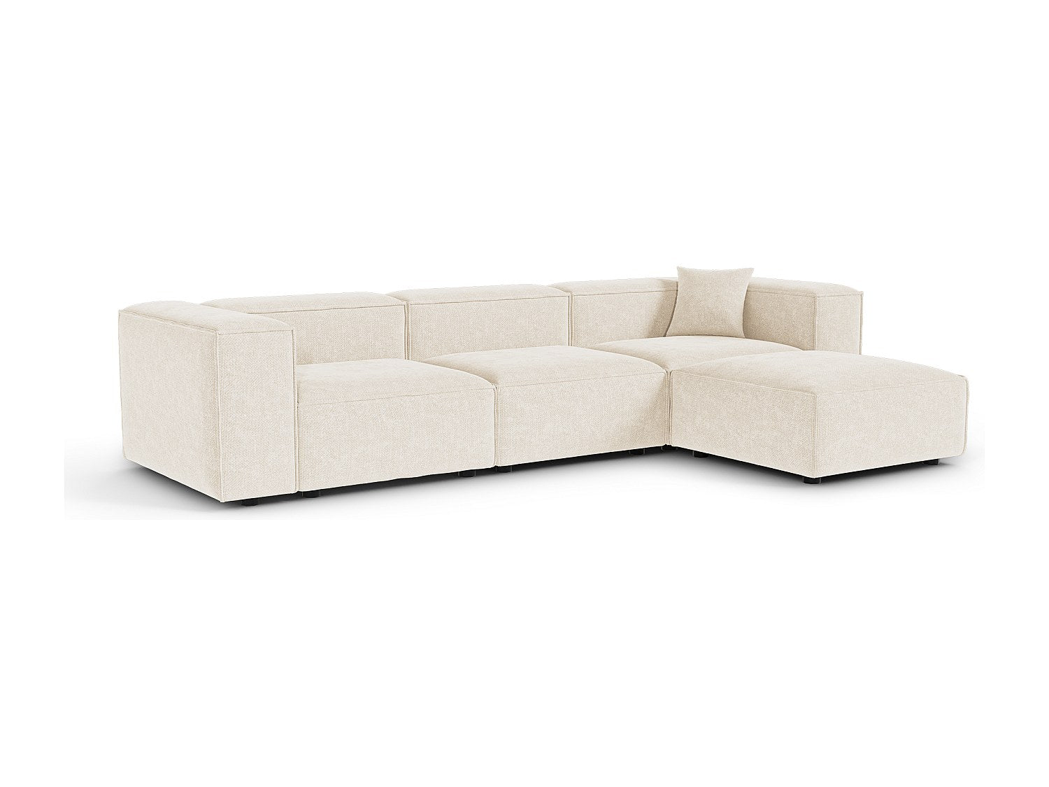 Angle pour canapé modulable 6 places beige velours