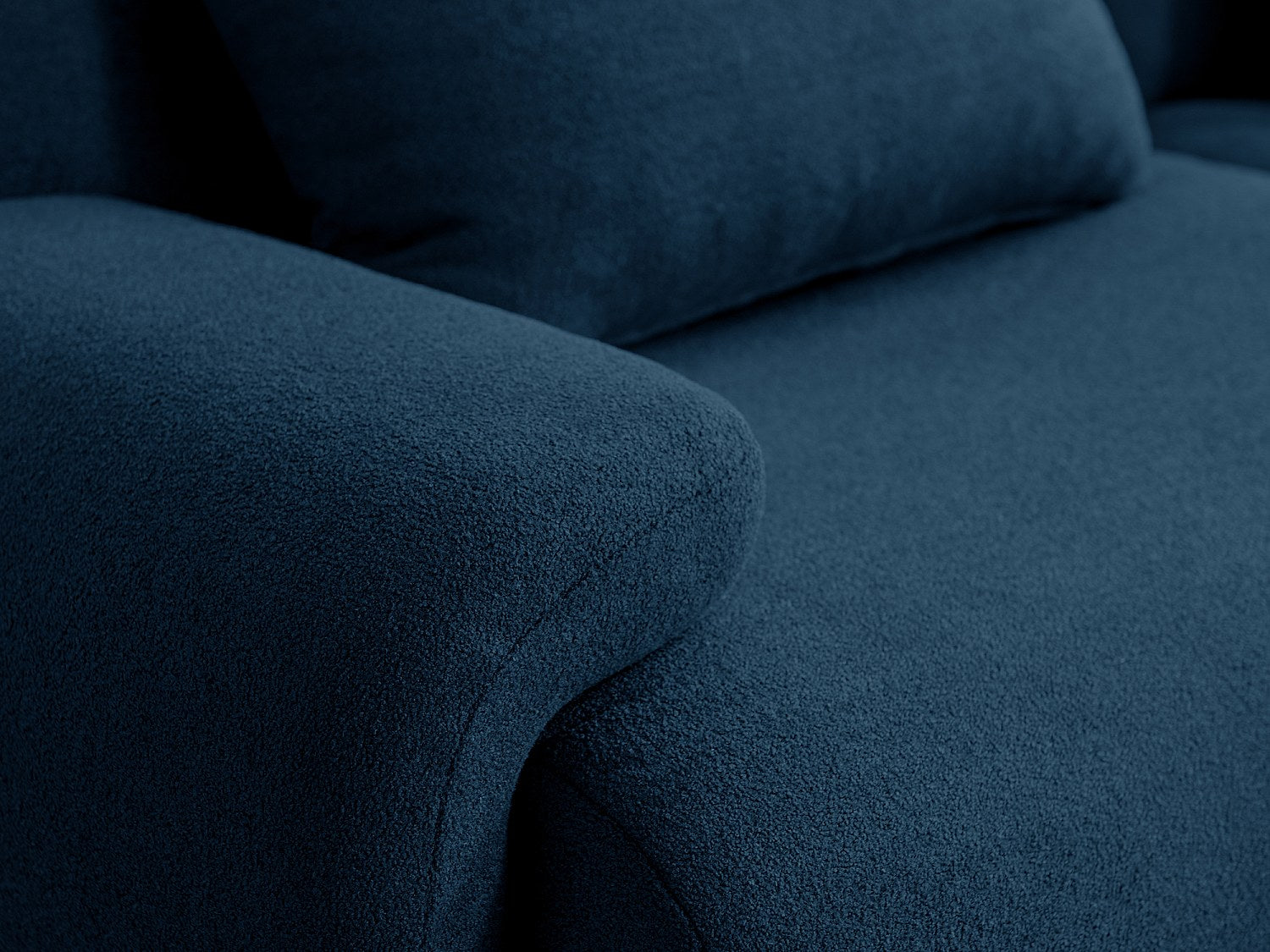 Méridienne pour canapé modulable 5 places bleu tissu