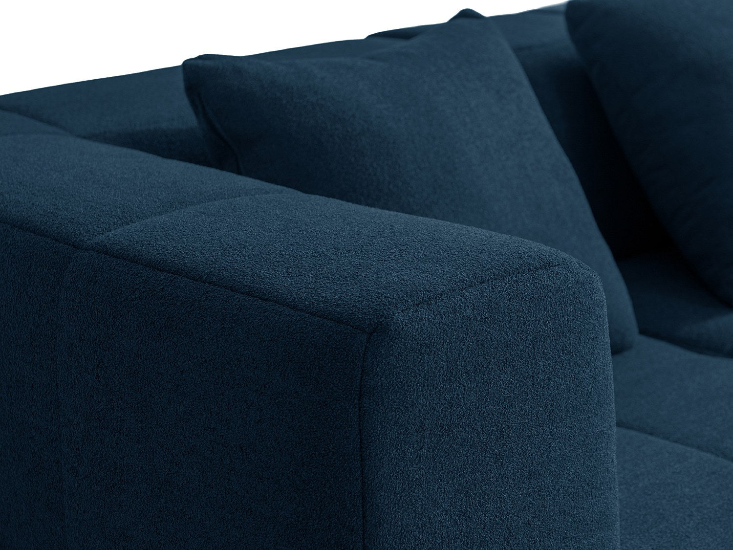 Méridienne pour canapé modulable 3 places bleu tissu