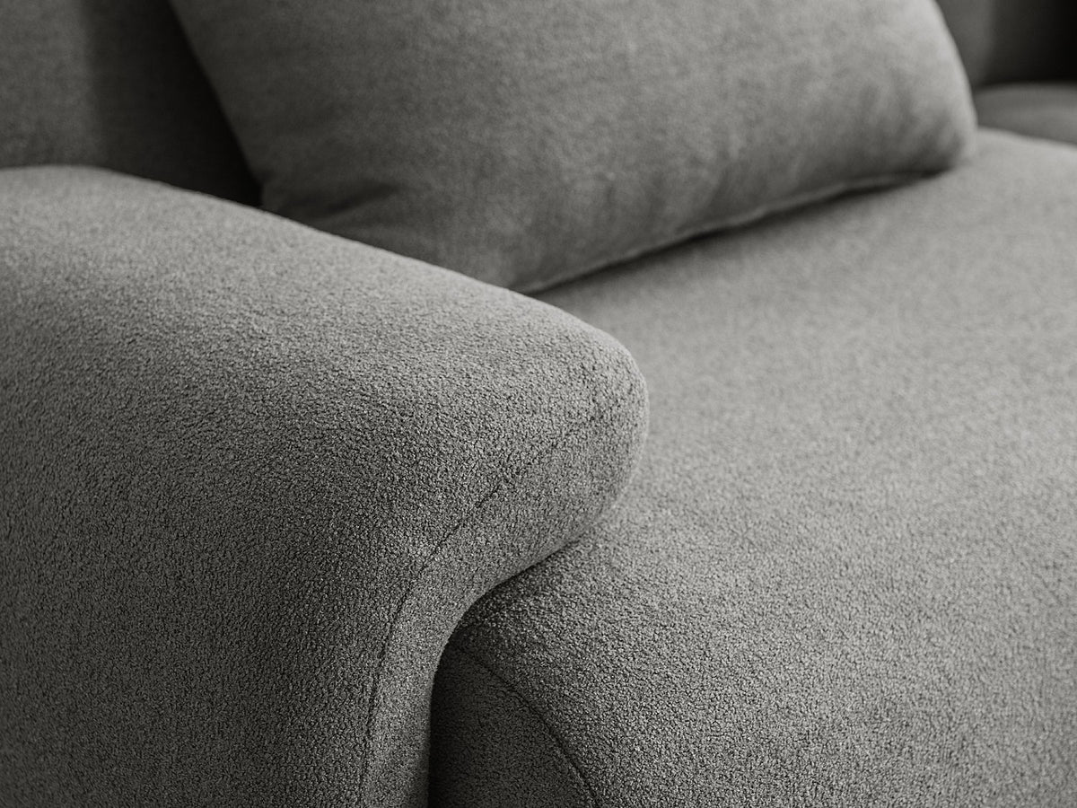 Méridienne pour canapé modulable 5 places gris tissu