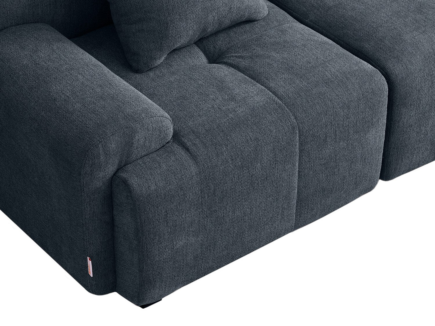 Canapé modulable 4 places bleu tissu