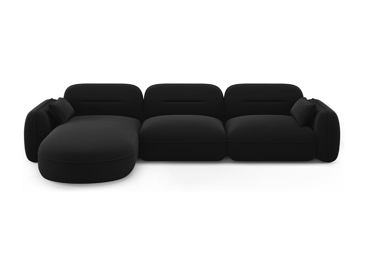 Canapé modulable 4 places noir velours