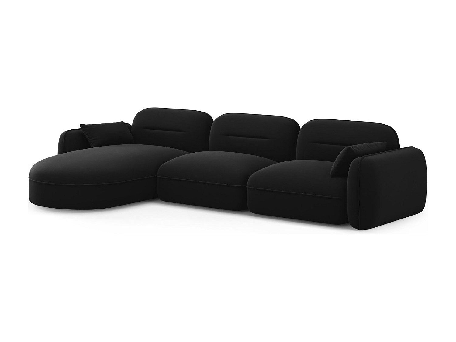 Canapé modulable 4 places noir velours