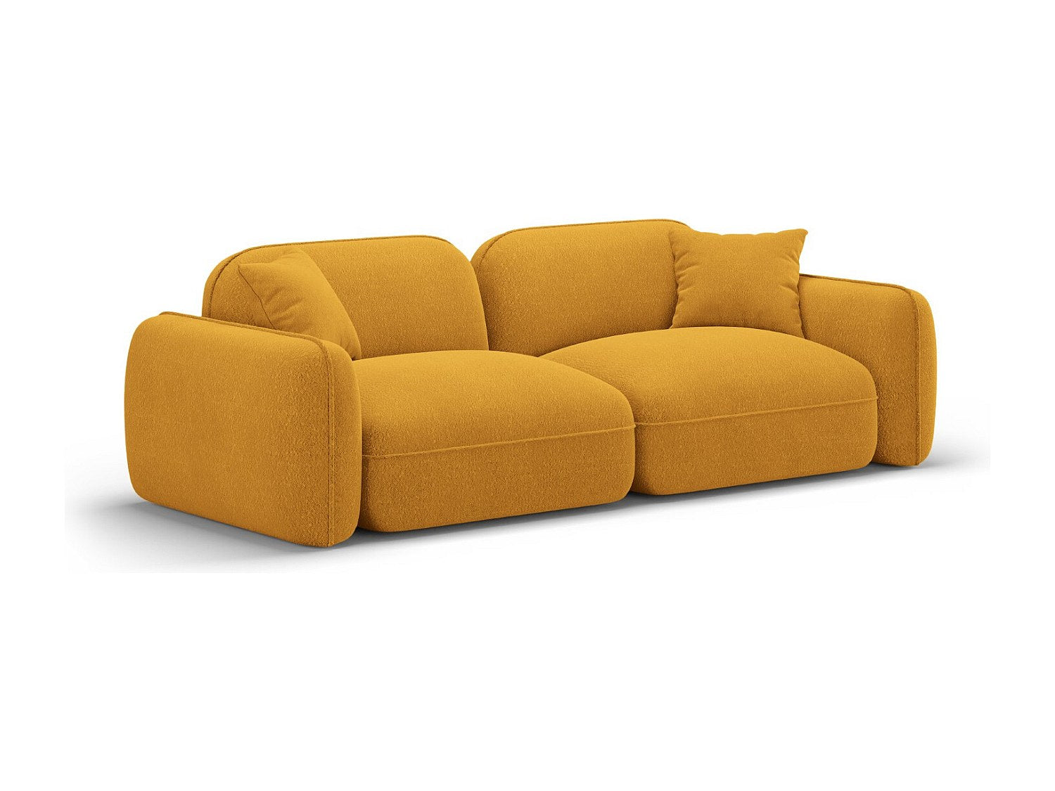 Canapé modulable 3 places jaune velours