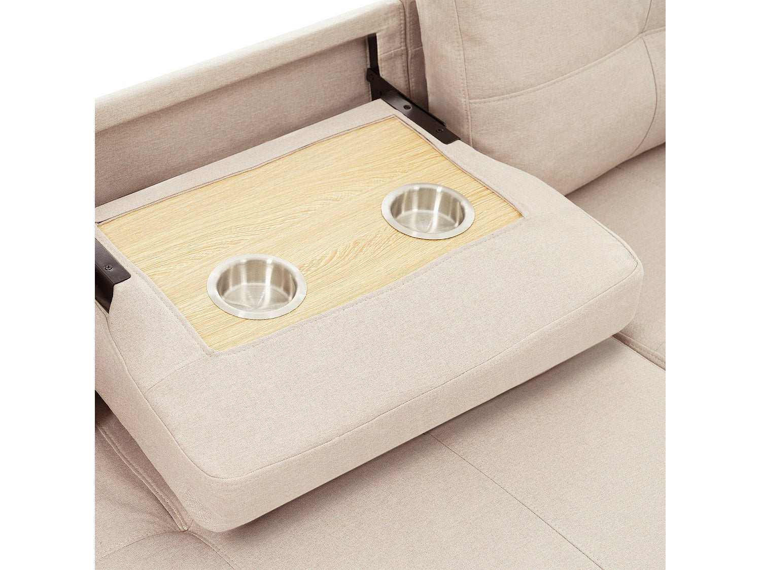 Canapé modulable convertible beige tissu