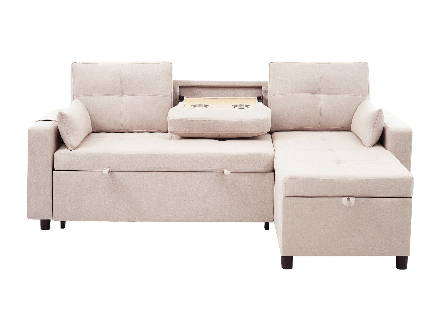 Canapé modulable convertible beige tissu