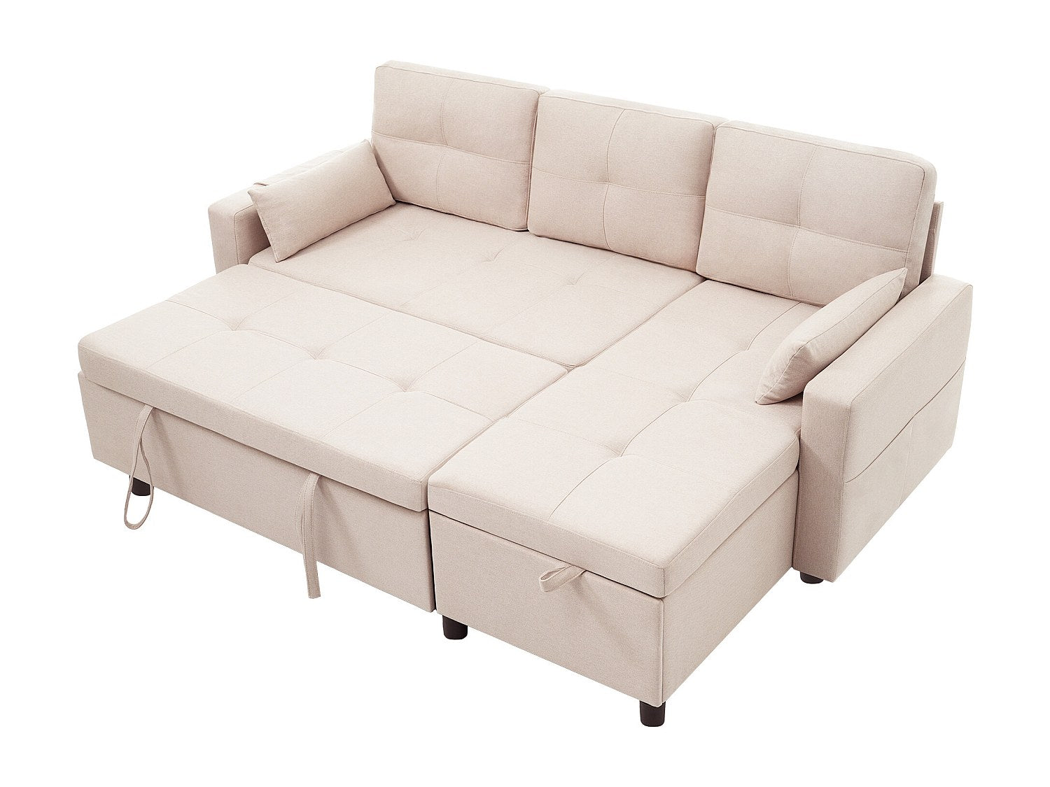 Canapé modulable convertible beige tissu