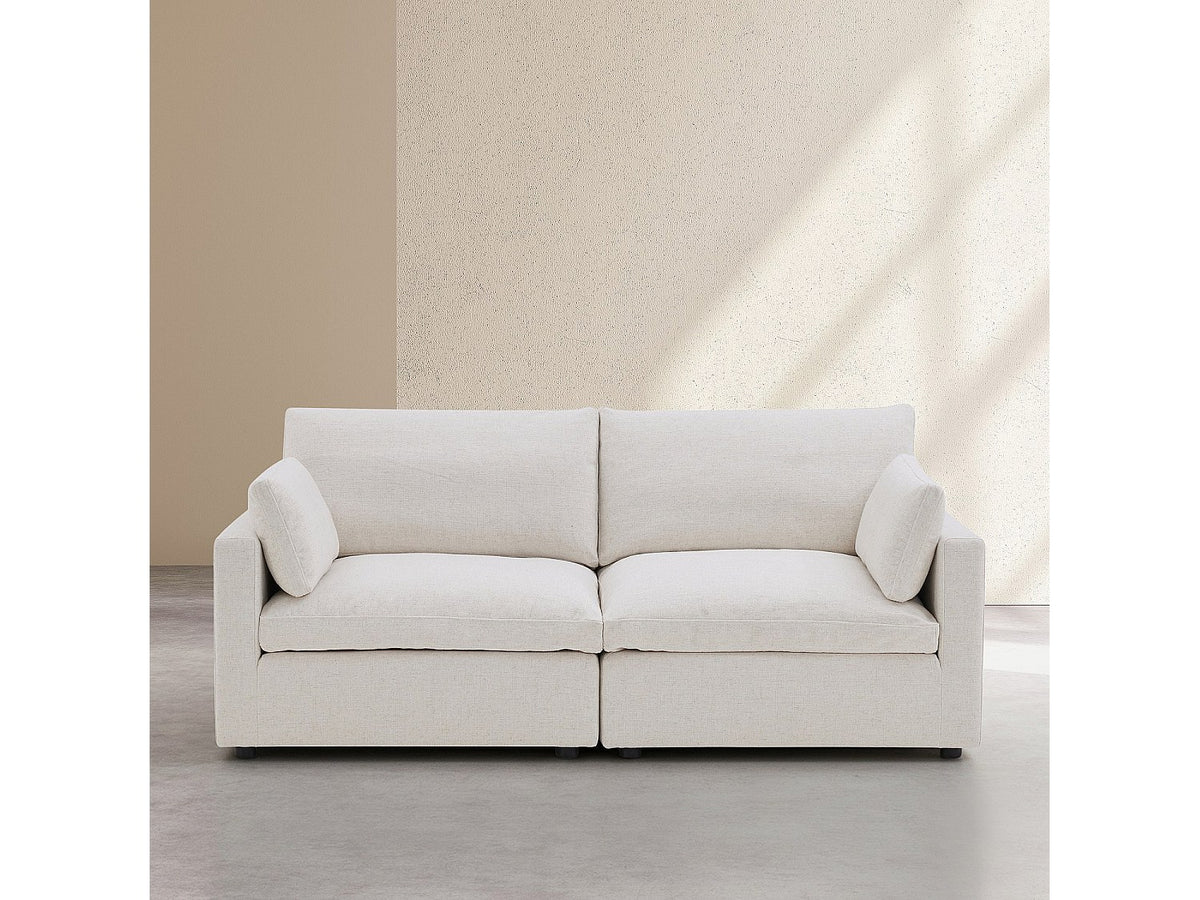 Canapé modulable 3 places beige tissu