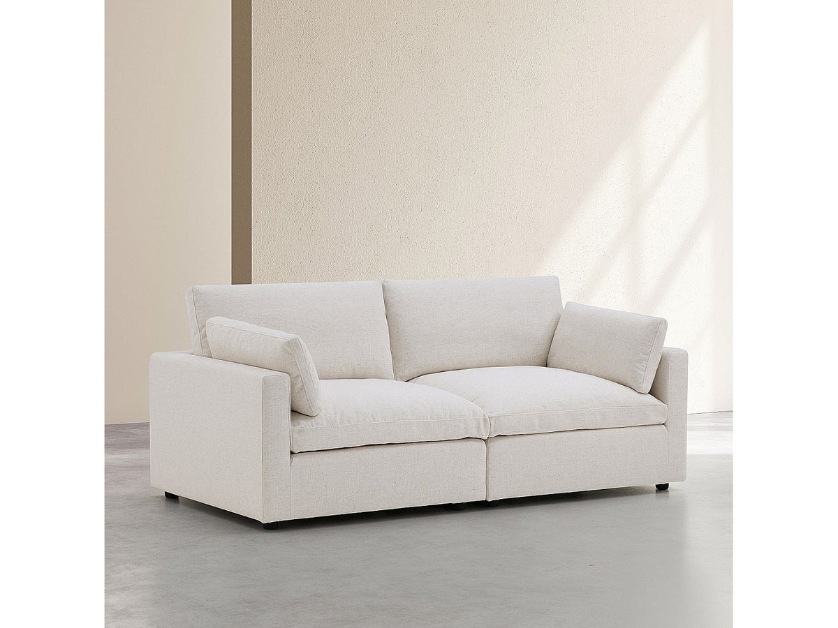Canapé modulable 3 places beige tissu