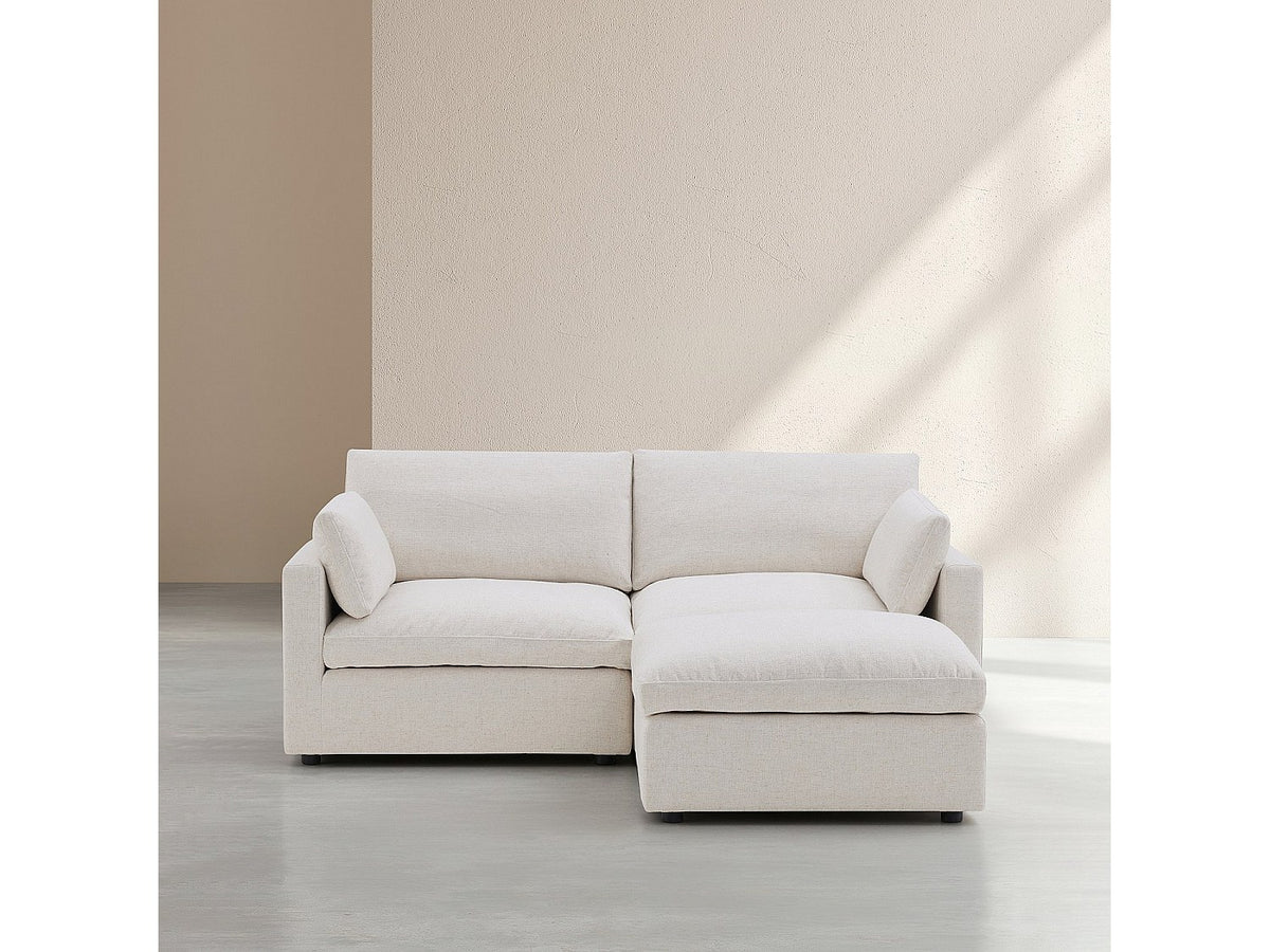 Canapé modulable 3 places beige tissu