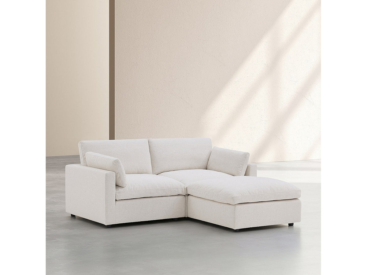 Canapé modulable 3 places beige tissu