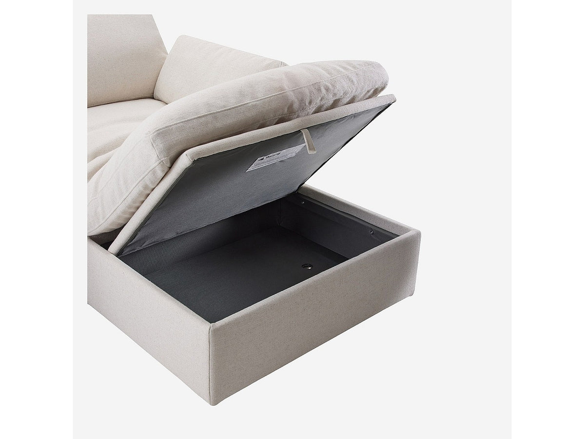 Canapé modulable 3 places beige tissu