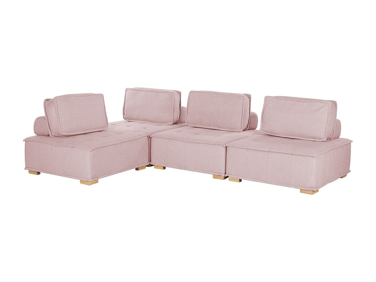 Angle pour canapé modulable 4 places rose tissu