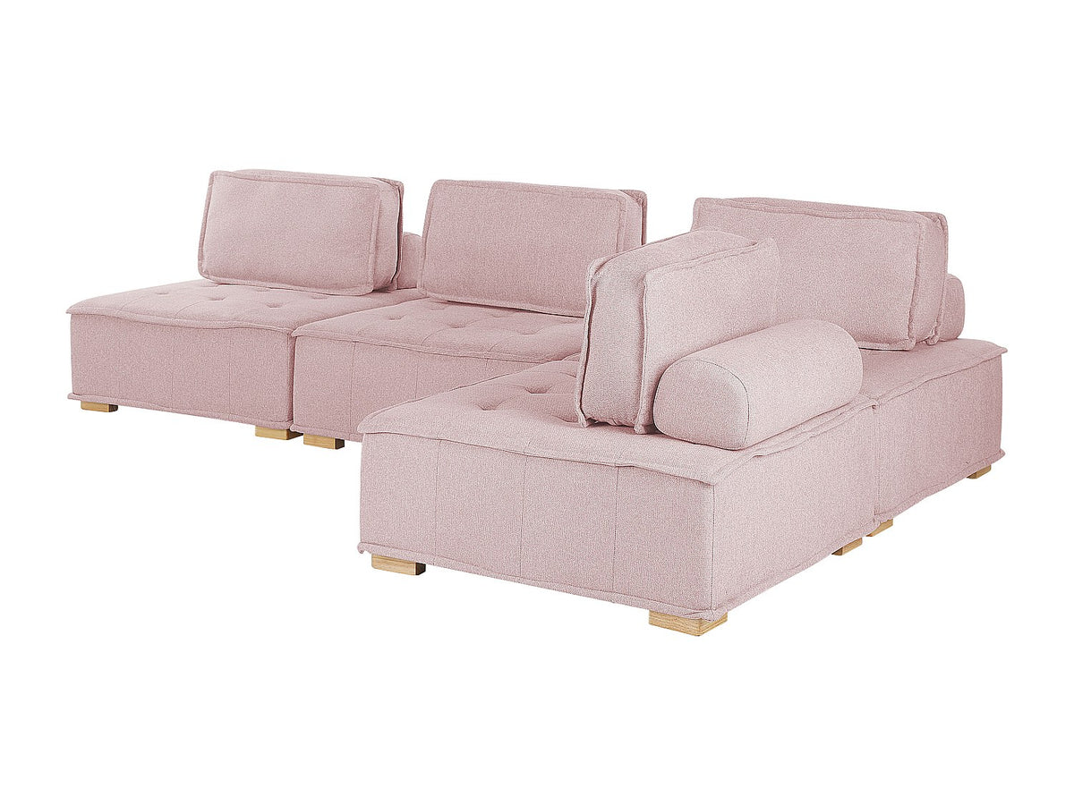 Angle pour canapé modulable 4 places rose tissu