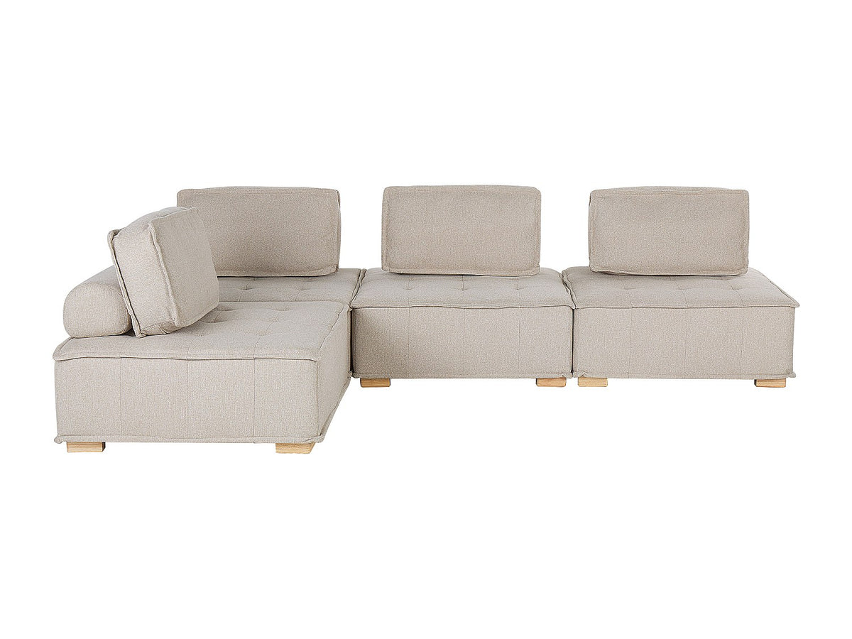 Angle pour canapé modulable 4 places beige tissu
