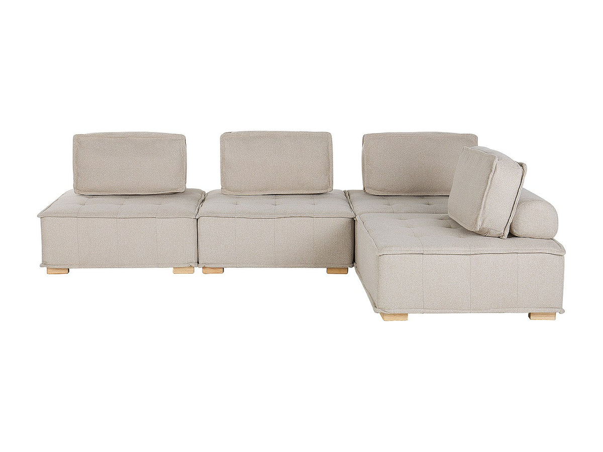 Angle pour canapé modulable 4 places beige tissu
