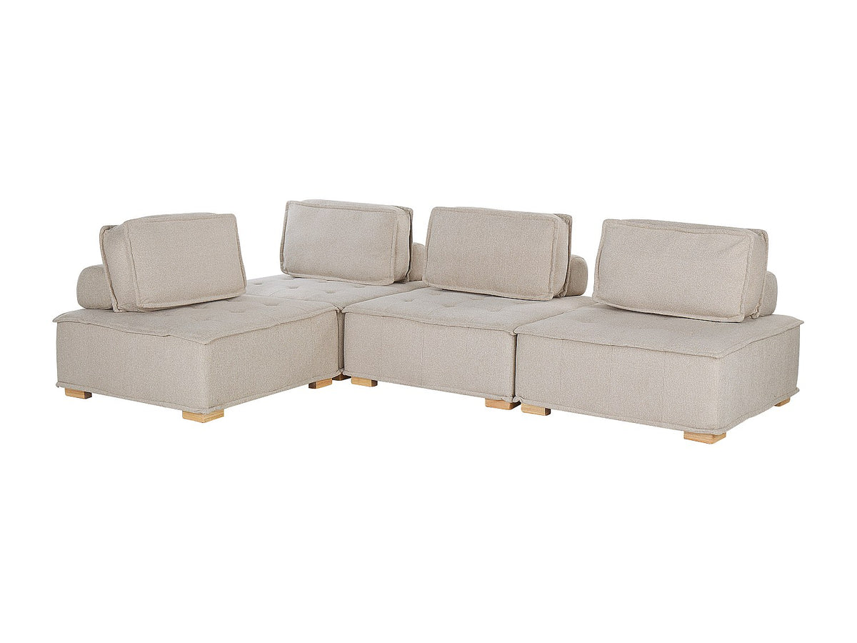 Angle pour canapé modulable 4 places beige tissu