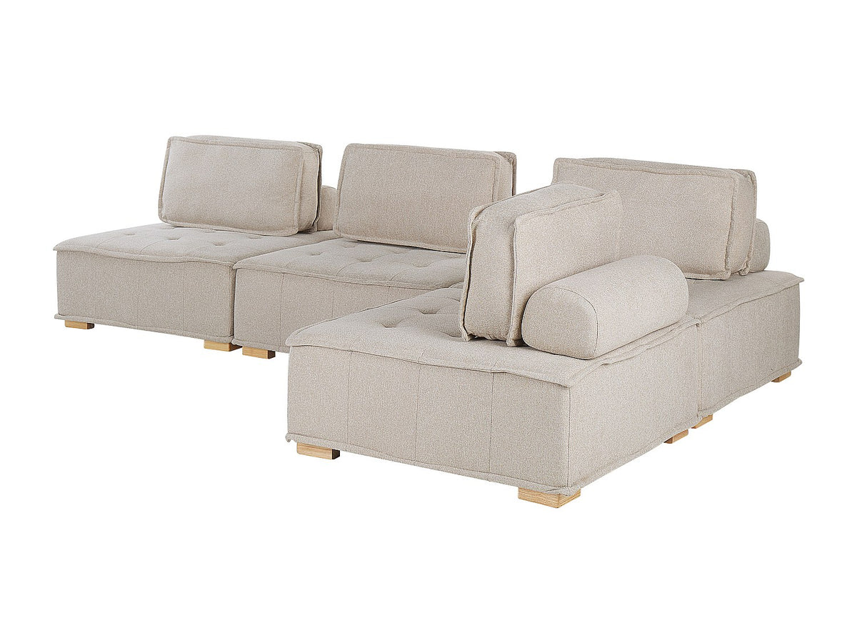 Angle pour canapé modulable 4 places beige tissu