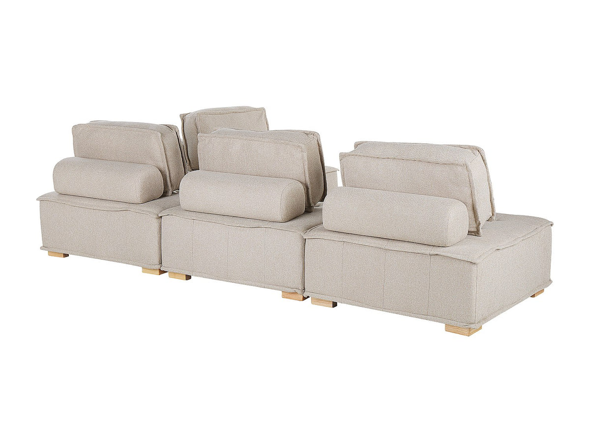 Angle pour canapé modulable 4 places beige tissu