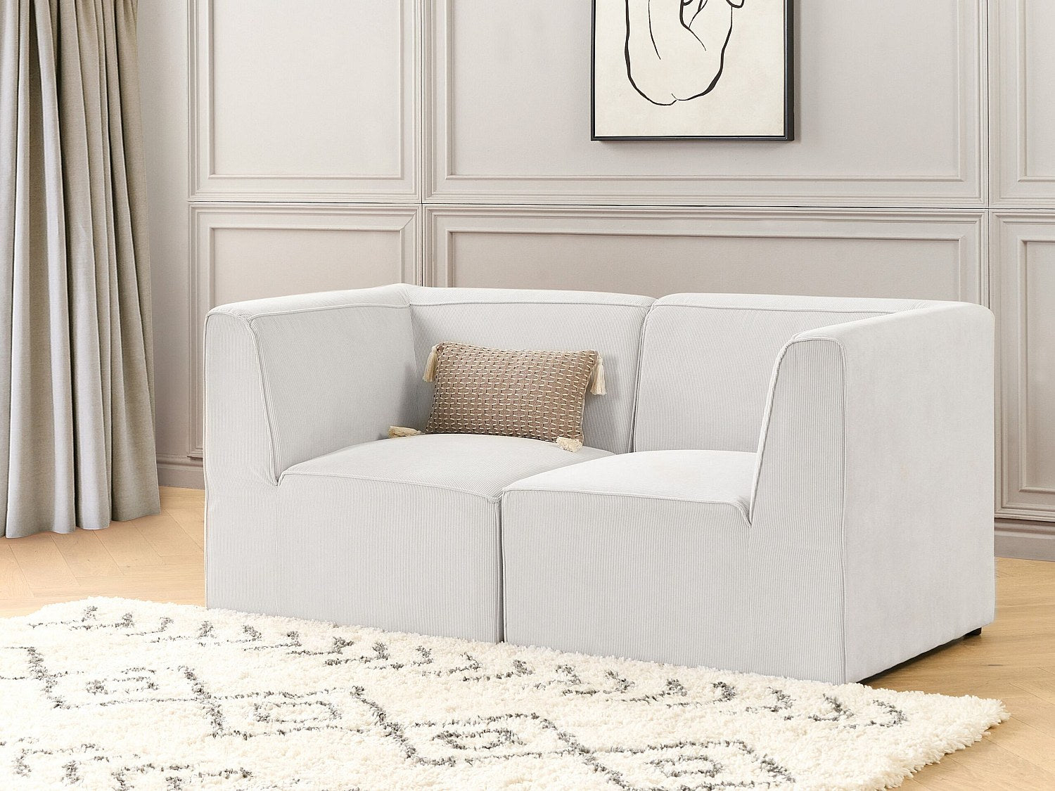 Canapé modulable 2 places blanc velours