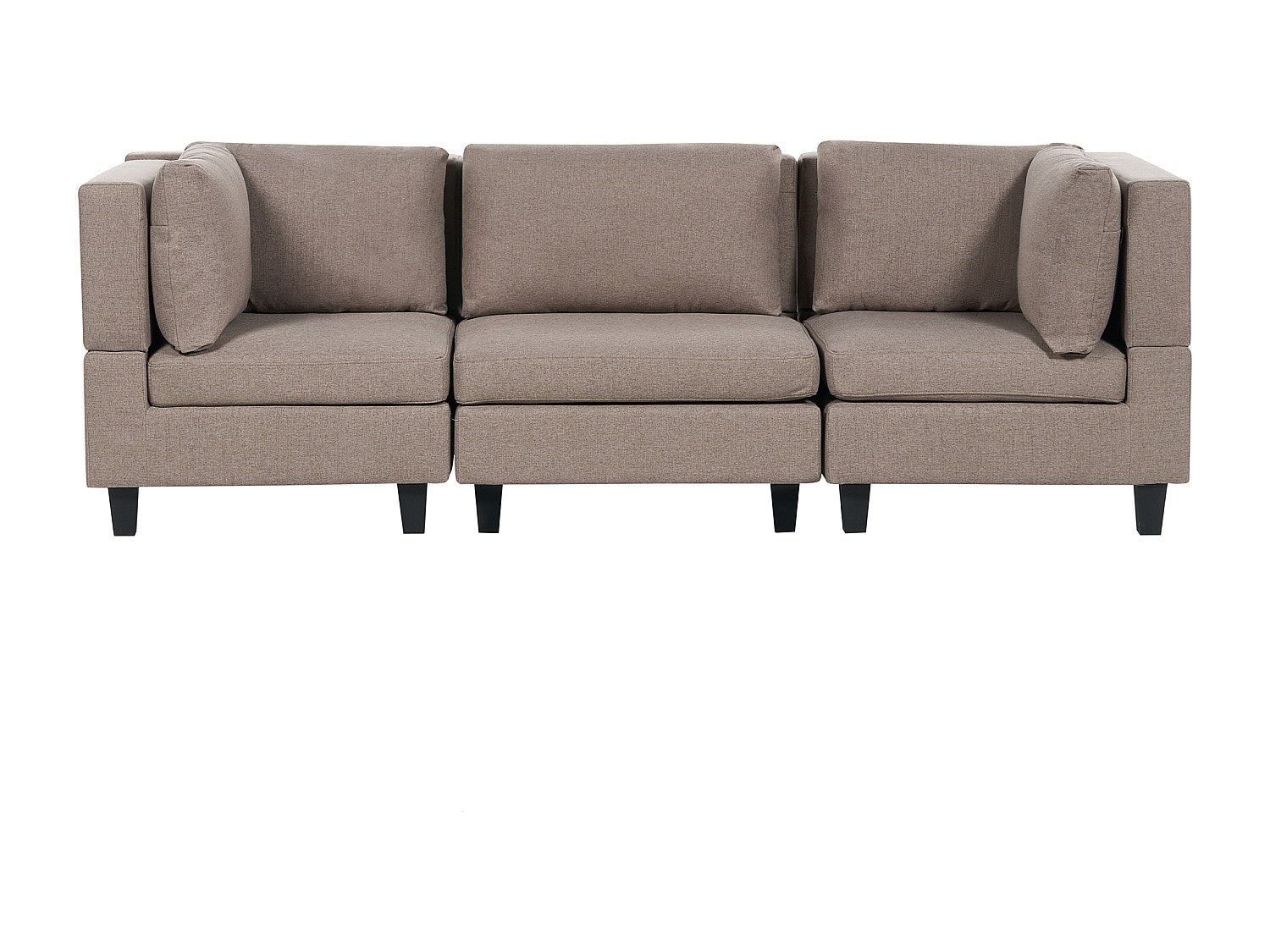 Canapé modulable 3 places marron tissu