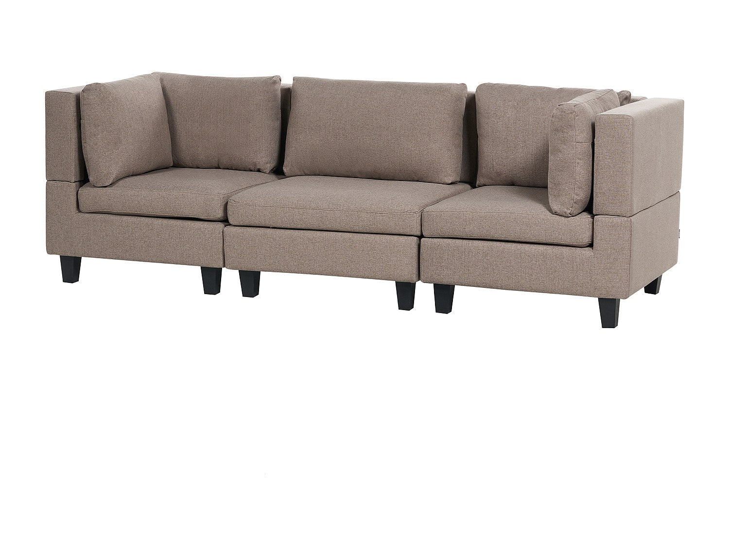 Canapé modulable 3 places marron tissu