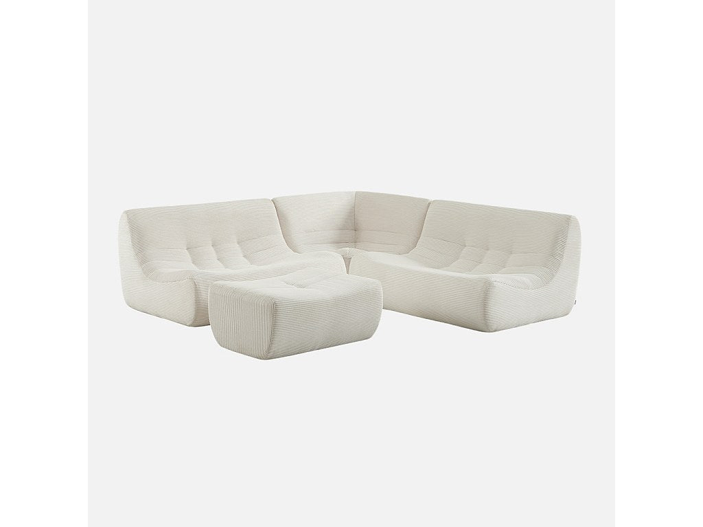 Angle pour canapé modulable 5 places beige velours