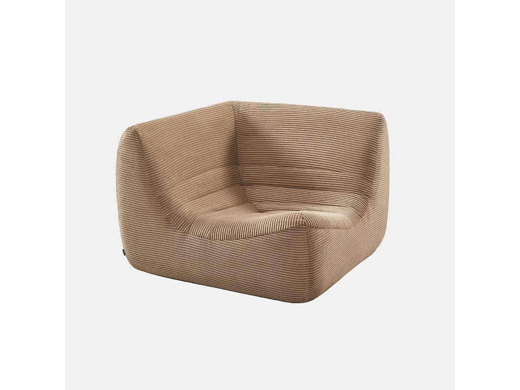 Angle pour canapé modulable 5 places beige velours