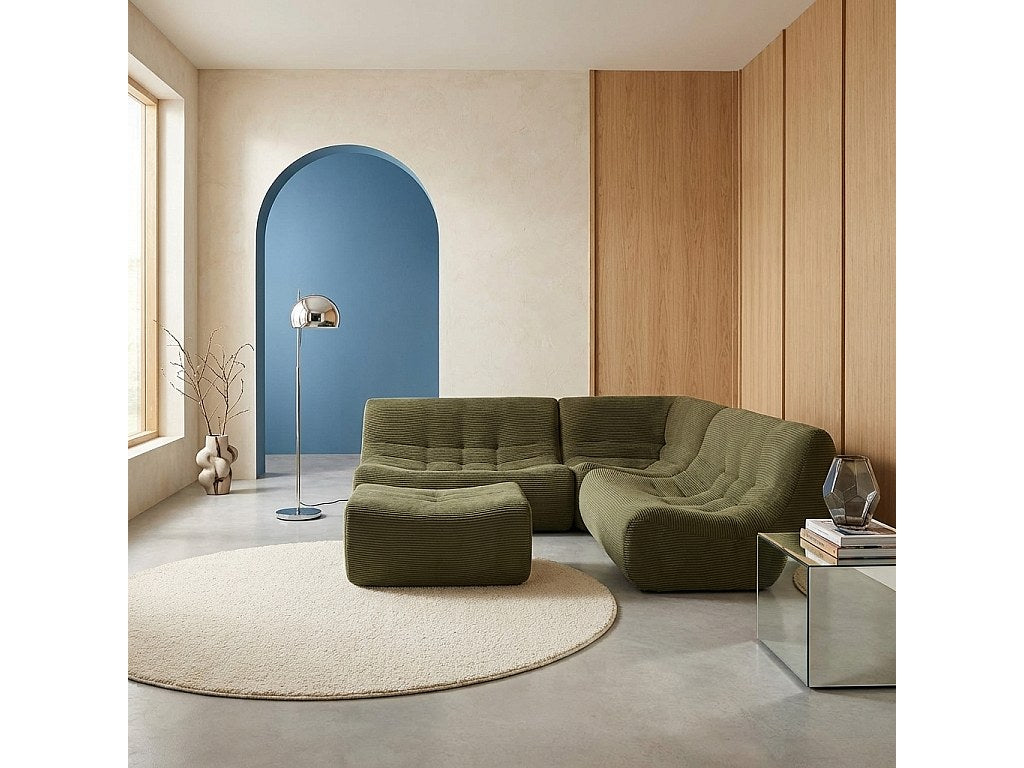 Angle pour canapé modulable 5 places vert velours