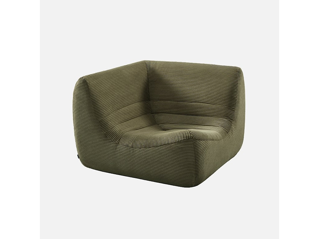 Angle pour canapé modulable 5 places vert velours