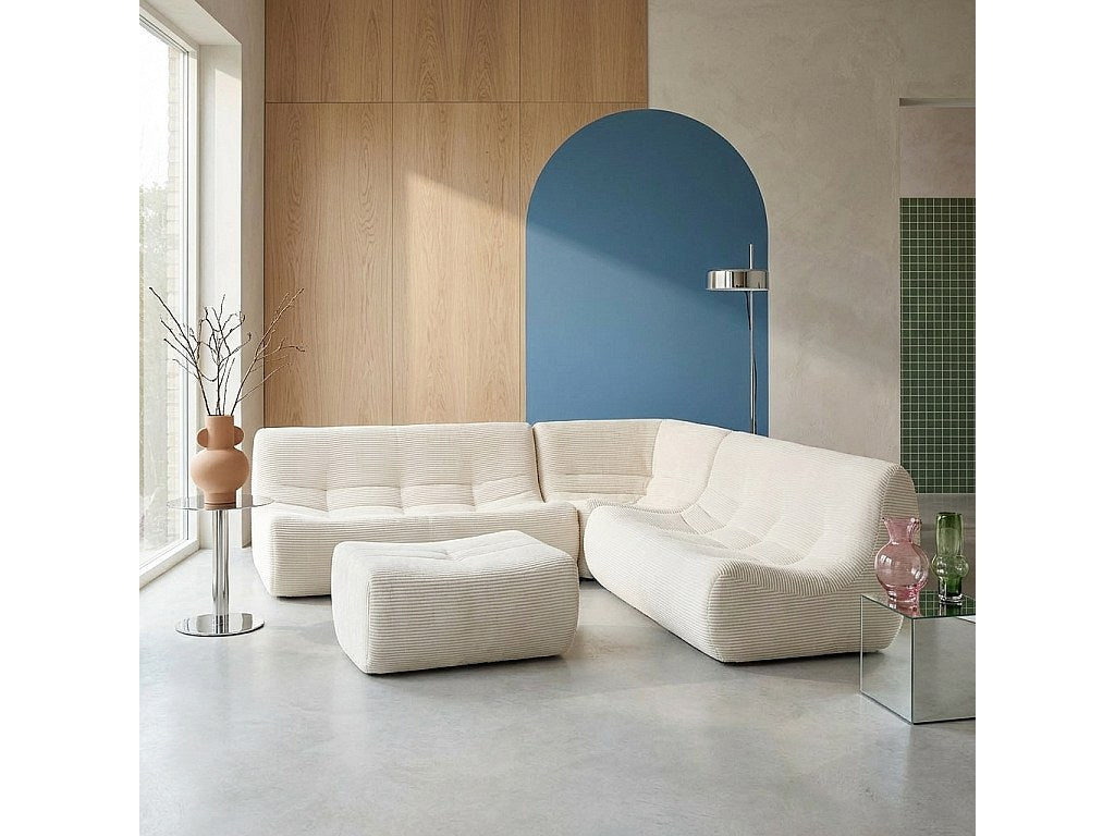 Angle pour canapé modulable 7 places beige velours